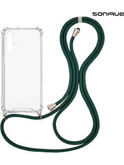 Sonique Armor Clear Θήκη Σιλικόνης με Κορδόνι (Honor 20 / Nova 5T) Πράσινο Σκούρο