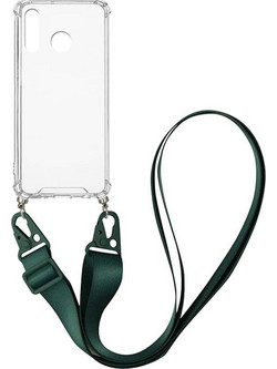 Sonique Θήκη Σιλικόνης με Strap Armor Clear Huawei P30 Lite Πράσινο Σκούρο - Πράσινο Σκούρο - P30 Lite