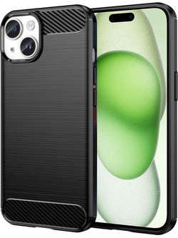 Techsuit Carbon Silicone Back Cover Black (iPhone 15 Plus)