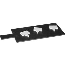 Πλατώ Σερβιρίσματος Labels 150081 40x15cm Black-White Marva Σχιστόλιθος