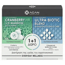 Samcos Agan Cranberry HR D-Mannose 30s + Ultra-Biotic Blend 15 Κάψουλες