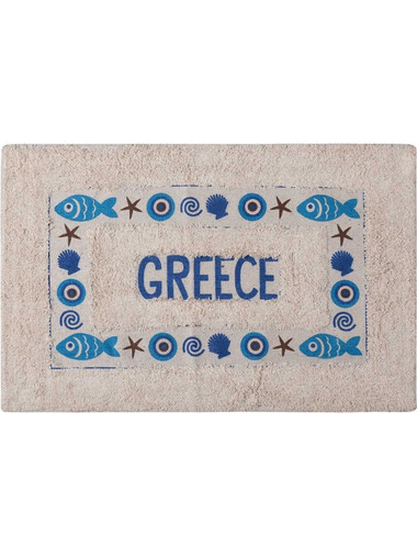 Πατάκι μάτι GREECE (50cm x 80cm) μπλέ Silk Fashion