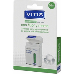 Vitis Fluoride & MInt Waxed Dental Floss Κερωμένο Οδοντικό Νήμα με Γεύση 2x50m