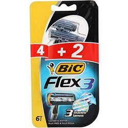 BIC Flex 3 Classic Ξυραφάκι μιας Χρήσης με 3 Λεπίδες & Λιπαντική Ταινία 6τμχ