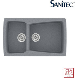 Sanitec Classic 320 Επικαθήμενος Νεροχύτης Γρανίτη Αντιστρεφόμενος Ματ Metallic Silver 79x50cm