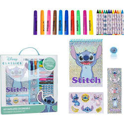 Disney Stitch colouring stationery set