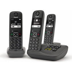 Gigaset AE690A Ασύρματο Τηλέφωνο Σετ Trio με Ανοιχτή Ακρόαση Μαύρο