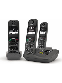 Gigaset AE690A Ασύρματο Τηλέφωνο Σετ Trio με Ανοιχτή Ακρόαση Μαύρο