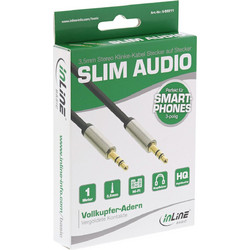 InLine(R) Basic Slim Audio Cable 3.5mm male / male Stereo 1m S-99211
