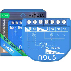 Nous B3T smart Wi-Fi 2-gang mini module, power meter, roller shutter / curtain control (Tasmota, Matter compatible)