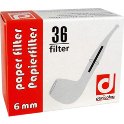 DENICOTEA - Χάρτινα Φίλτρα για Πίπα Καπνού 6mm (36τμχ)