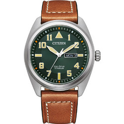Citizen Super Titanium Ανδρικό Ρολόι Solar με Καφέ Δερμάτινο Λουράκι BM8560-11XE