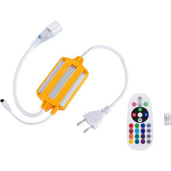 70645 RGB Controller με Ασύρματο Χειριστήριο IR - Μεταλλάκτης Τροφοδοσίας AC/DC 230V IP68 για TUBE 360 Degree Neon Flex LED RGB 4 Pin Max 1500W - Έως 100 Μέτρα