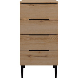 Lucian Συρταριέρα Με 4 Συρτάρια 48x45x98εκ. Helvezia Oak