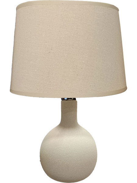 Λαμπατέρ Επιτραπέζιο Κεραμικό Beige με Καπέλο 28x41cm