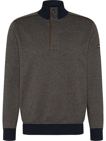 BUGATTI ΦΟΥΤΕΡ HALF ZIP ΜΙΚΡΟΣΧΕΔΙΟ ΜΠΛΕ-ΚΑΦΕ