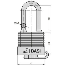 Λουκέτο Αδιάβροχο Μακρύλαιμο Basi 40mm (6151-4000)