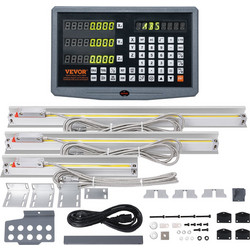 VEVOR Digital Readout 10'' & 20'' & 24'' Linear Scale 3 Axis DRO Display Kit Support Πινακίδα βάσης μαχαιριού Ρολόι θήκης καλωδίου τροφοδοσίας Ρολόι Κέρμα πεταλούδα βίδα κάλυμμα χάρακα