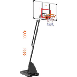 Στεφάνη μπάσκετ VEVOR, 7,6-10 ft ρυθμιζόμενο ύψος φορητό σύστημα ταμπλό, 50 ιντσών στεφάνι μπάσκετ και γκολ, παιδικό και ενήλικο σετ μπάσκετ με ρόδες, βάση και γεμιστή βάση, για εξωτερικούς/εσωτερικού