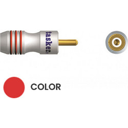 TASKER SP52Red Αρσενικό Βύσμα RCA με Επιχρυσωμένες Επαφές, Κόκκινο