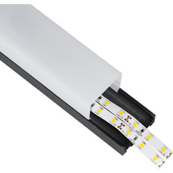 GloboStar(R) SURFACEPENDANT-PROFILE 70866-1M Προφίλ Αλουμινίου - Βάση + Ψύκτρα Ταινίας LED με Λευκό Γαλακτερό Κάλυμμα - Επιφανειακή + Κρεμαστή Χρήση - Πατητό Κάλυμμα - Μαύρο - 1 Μέτρο - Μ100 x Π4.5 x