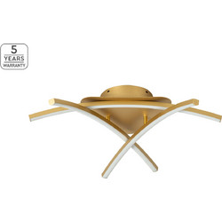 Home Lighting Xena Κρεμαστό Φωτιστικό Οροφής Τρίφωτο LED Χρυσό 77-8173