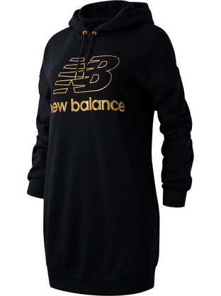 New Balance Athletics Village Hoodie Mini Φόρεμα Μαύρο WD03501-BK