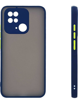 Sonique Color Button Bumper Back Cover Blue (Xiaomi Redmi 10C)