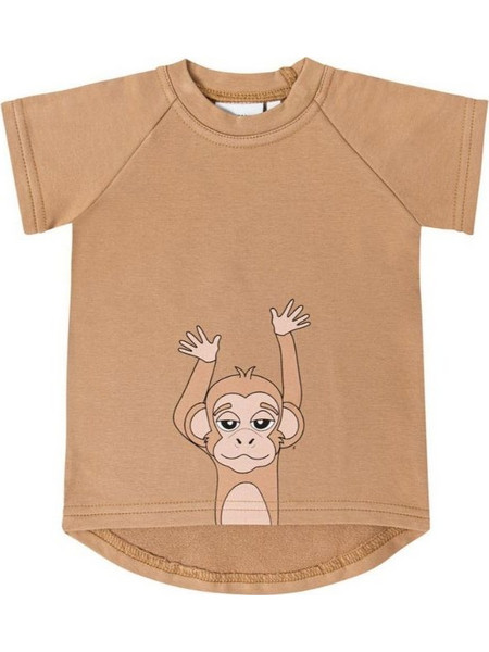 DEAR SOPHIE Βρεφικό T-shirt Monkey Caramel
