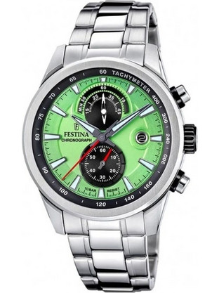 Festina Ανδρικό Ρολόι Χρονογράφος με Ασημί Μεταλλικό Μπρασελέ F20694/3
