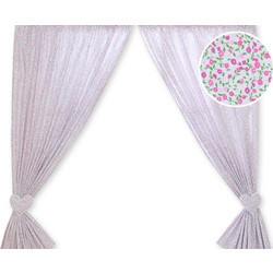 Curtains for baby room- Hanging Hearts pink flowers