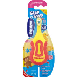 Wisdom Step by Step Οδοντόβουρτσα Super Soft 0-24m Κίτρινο Κόκκινο