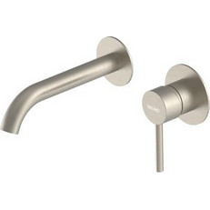 BRUNO μπαταρία νιπτήρα μπάνιου M61615-207, εντοιχισμού, αναμεικτική, ασημί