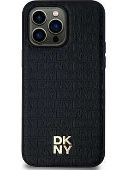 DKNY Leather Pattern Metal Logo MagSafe case for Samsung Galaxy S24 Ultra - black