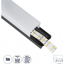 GloboStar SURFACEPENDANT-PROFILE 70866-1M Προφίλ Αλουμινίου - Βάση & Ψύκτρα Ταινίας LED με Λευκό Γαλακτερό Κάλυμμα - Επιφανειακή & Κρεμαστή Χρήση - Πατητό Κάλυμμα - Μαύρο - 1 Μέτρο - Μ100 x Π4.5 x Υ4.