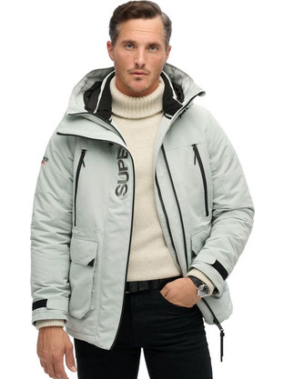 Superdry Windbreaker Hooded Ultimate Jacket Ανδρικό Μπουφάν Χειμωνιάτικο Παρκά Αντιανεμικό Γκρι M5011922A-2WW