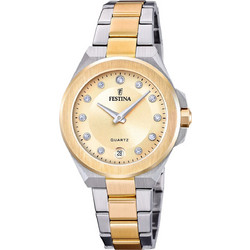 Festina Γυναικείο Ρολόι με Ασημί Χρυσό Μεταλλικό Μπρασελέ F20702/2