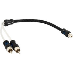 720RCAYL3M Y Adaptor Twisted RCA Cable High Quality 0,3m 1 female, 2 male Auto-Connect Ζεύγος
