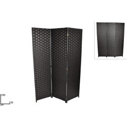 Παραβάν Τρίφυλλο Μαύρο 180x135cm