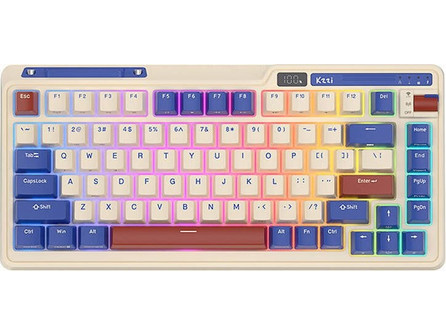Royal Kludge Kzzi K75 Pro Ασύρματο Μηχανικό Gaming Πληκτρολόγιο TenKeyLess με Eternity Διακόπτες RGB White