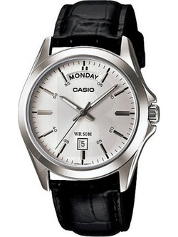 Casio Ανδρικό Ρολόι με Μαύρο Δερμάτινο Λουράκι MTP-1370L-7AVEF
