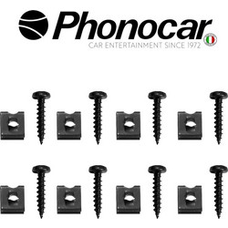 Σετ 8 βιδών (4x20 mm) + 8 κλιπς (1 σετ) - 04.590.1 PHONOCAR