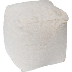 Πουφ μπουκλέ εκρού 45x45x45cm
