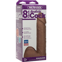 Doc Johnson Vac-U-Lock Ultraskyn Ρεαλιστικό Dildo με Βεντούζα & Όρχεις 20.5cm Caramel