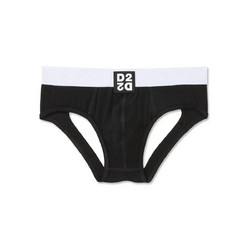 DSQUARED2 Ανδρικό Εσώρουχο Jockstrap Mirrored Logo, Χρώμα Μαύρο