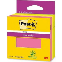 Αυτοκόλλητα Χαρτάκια Σημειώσεων Low Cube Post-it 3M 76x76 Super Sticky 3x45 φύλλα 1307100254343