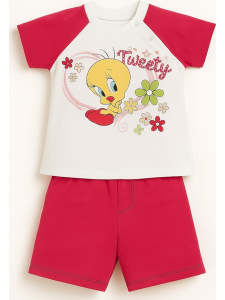 Πιτζαμάκι Σετ Καλοκαιρινό Tweety Beboulino Red 80108580003