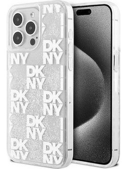 DKNY Liquid Glitter Checkered Pattern Back Cover Θήκη Σιλικόνης για iPhone 15 Pro Max Διάφανο