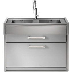 Steel Cucine SWING G12C-L2-SS Μονάδα Διπλού Νεροχύτη 120cm με Δύο Συρτάρια Inox