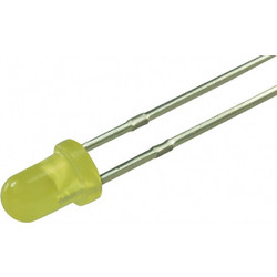 LED Diffused 3mm Κίτρινο T-1